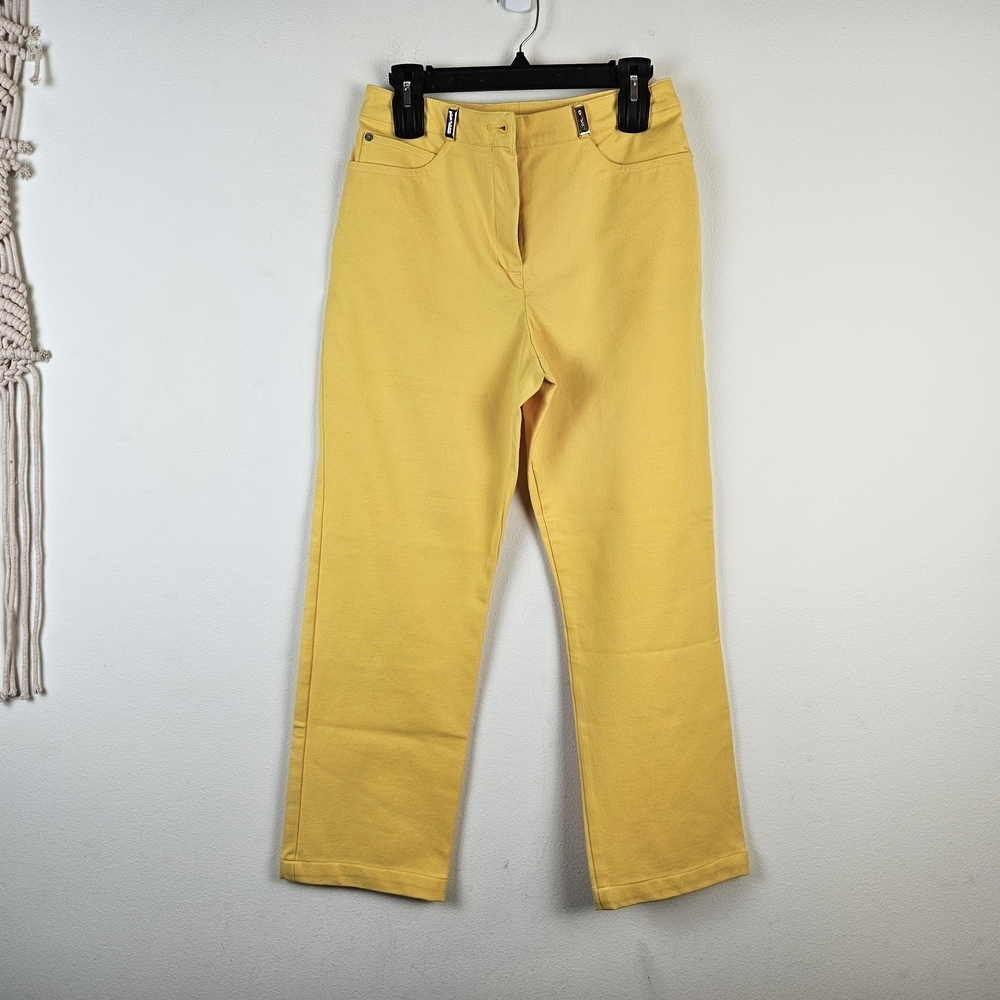 ST.JOHN SPORT ESSENTIALS Capri Yellow Pants Stretch 6 Summer Vacation Spring